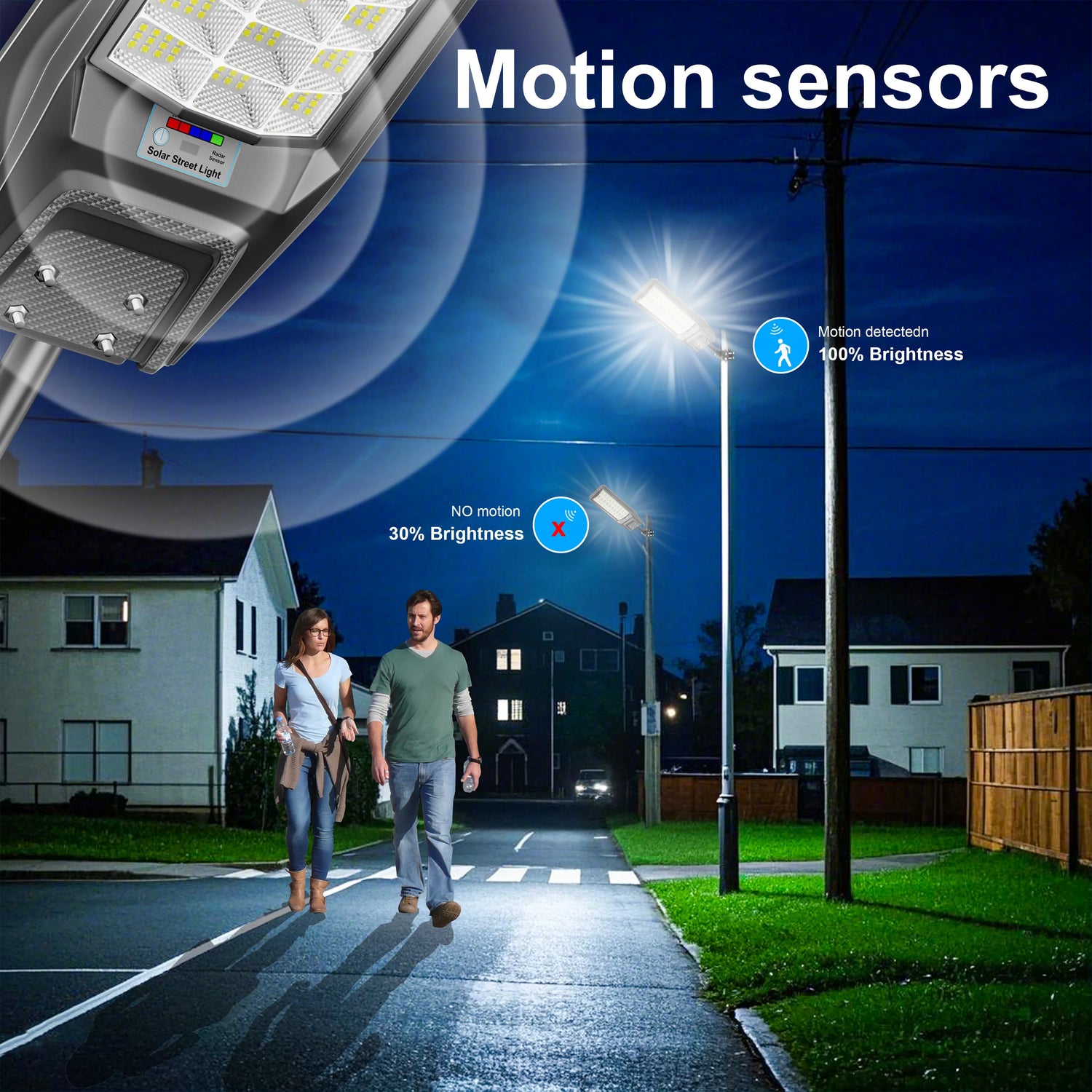 Outdoor Solar Motion Sensor Light IP65 Waterproof Dusk To Dawn