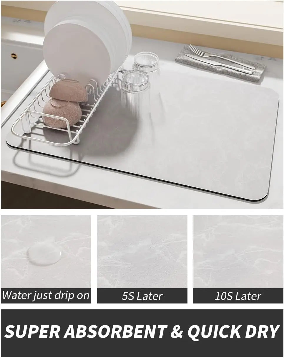 Water Absorbent Coffee Machine Mat With Rubber Backing