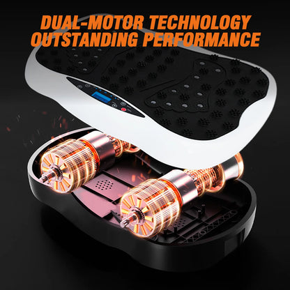 Full-Body Vibration Plate Exercise Machine With Resistance Bands Remote Control