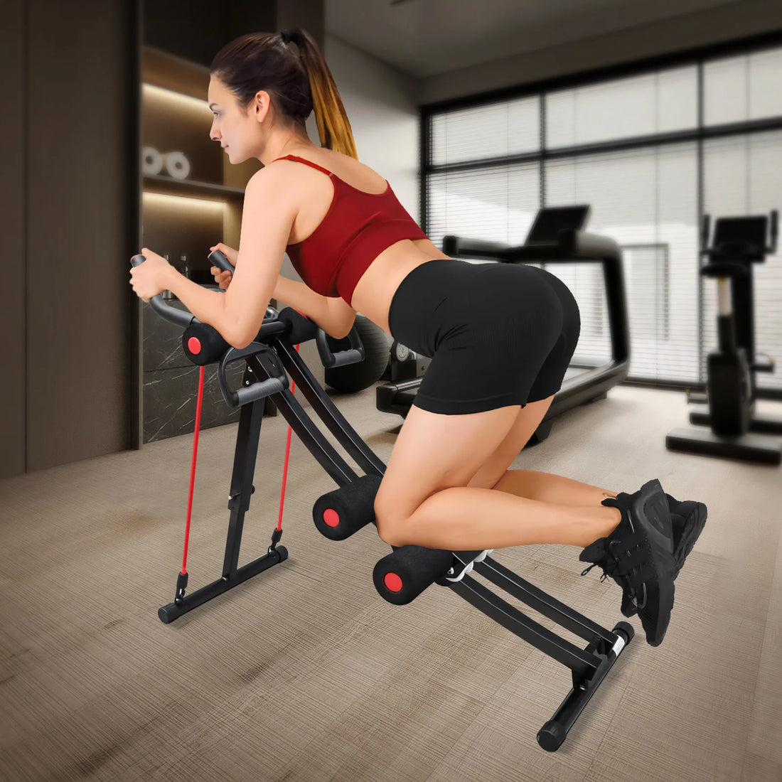 GIKPAL Foldable Ab Machine Core Trainer For Home Gym LCD Display