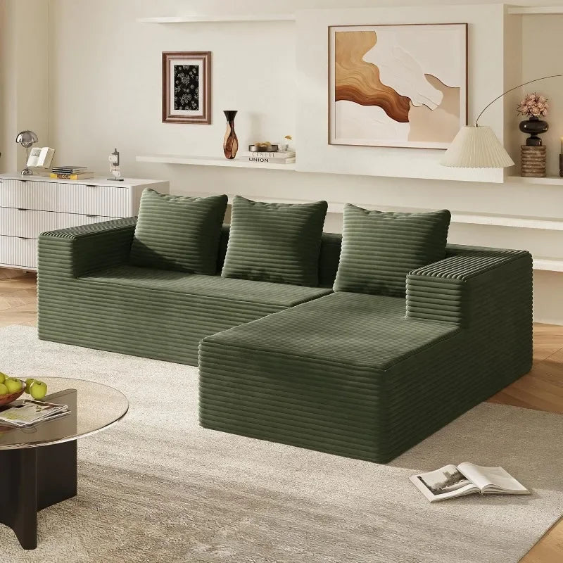 WLIVE U Shaped Sectional Sofa With Storage Chaise Units