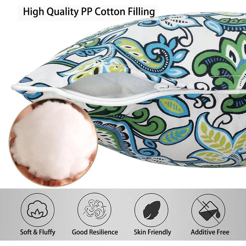 Outdoor Waterproof Lumbar Rectangular Throw Pillow With Insert