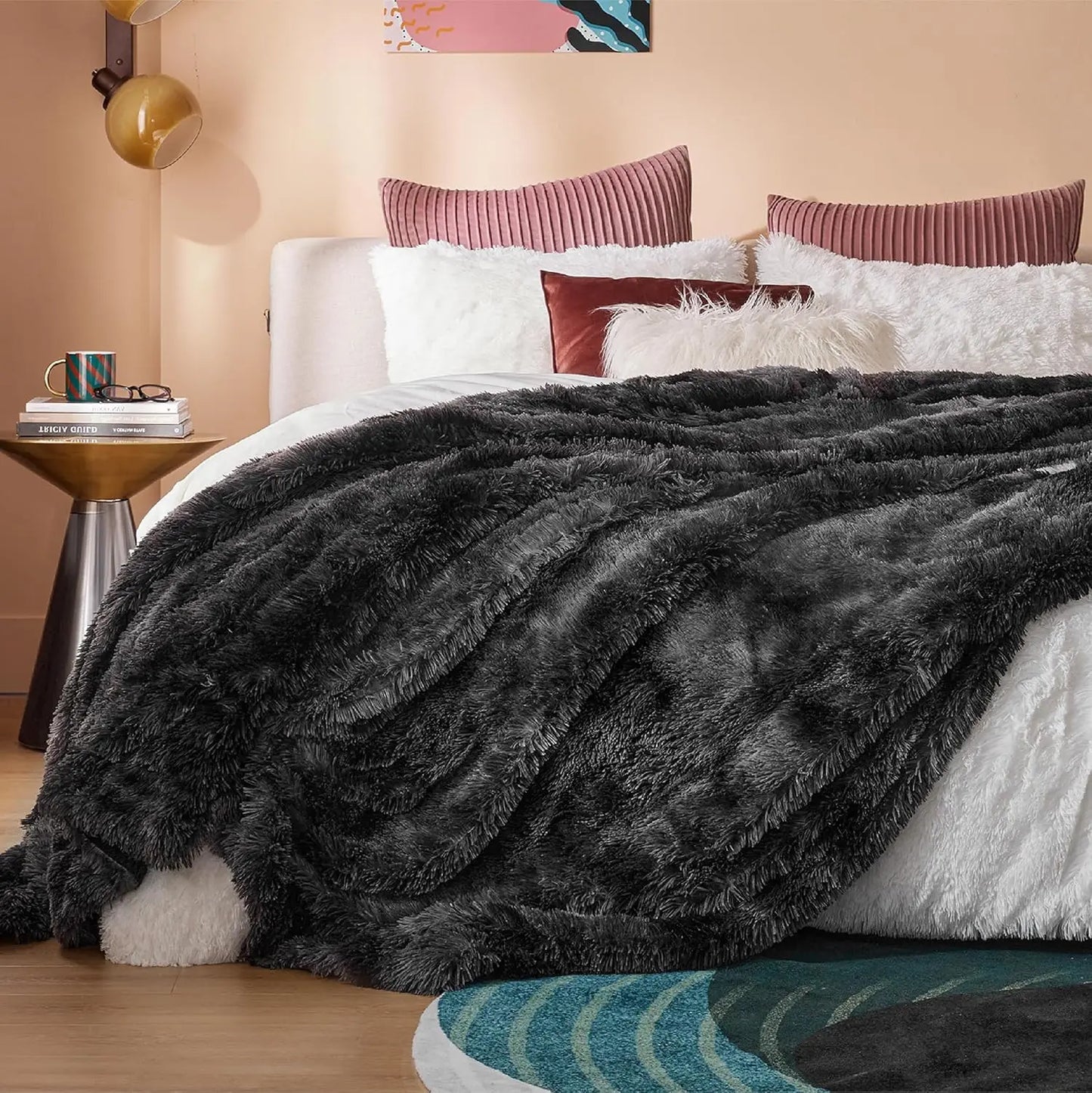 Fluffy Tie Dye Sherpa Blanket For Winter Warmth And Comfort