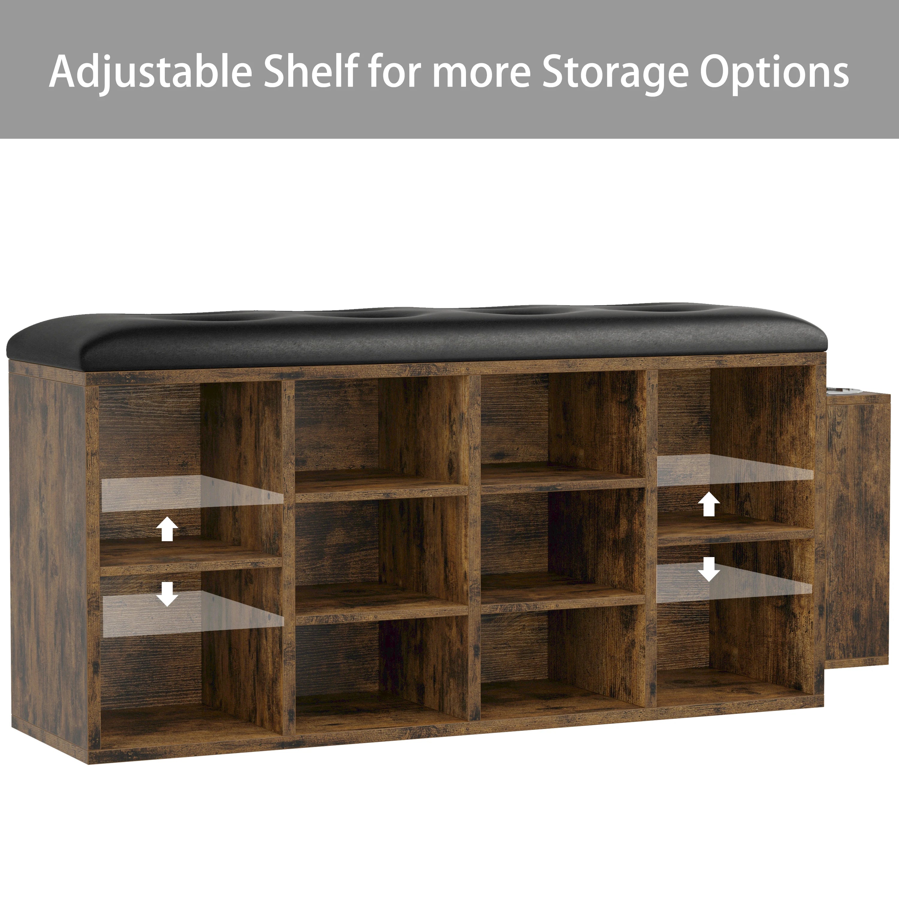 Ironck Shoe Bench With 10 Cubbies Storage Organizer