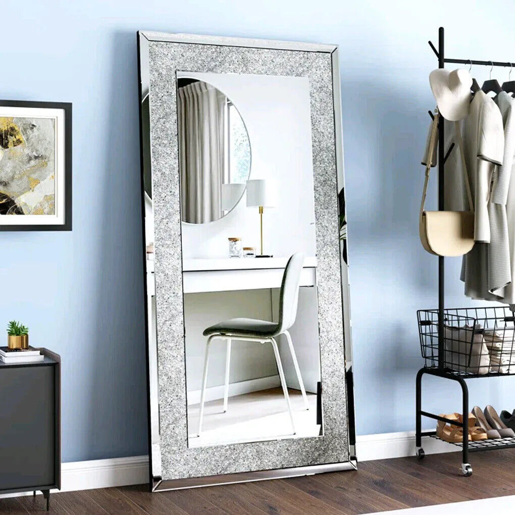 Crystal Crush Diamond Wall Mirror Framed Rectangle
