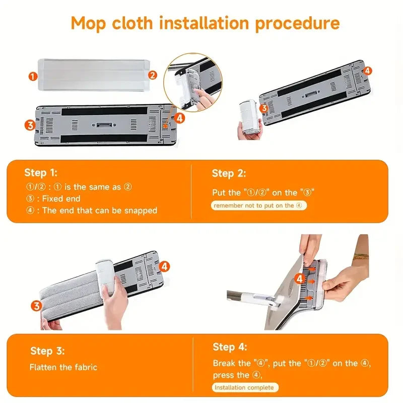 Joybos Ultra Slim Flat Mop System With Microfiber Pads