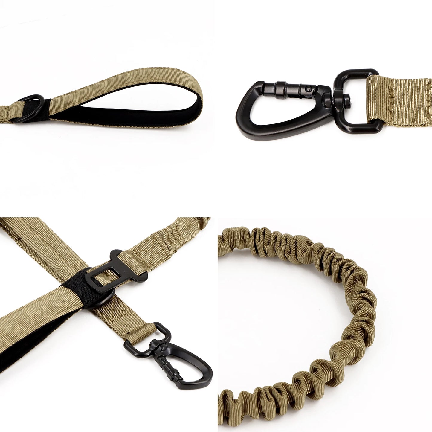 PETRAVELC Military Dog Leash Adjustable Quick Release Dual Handles