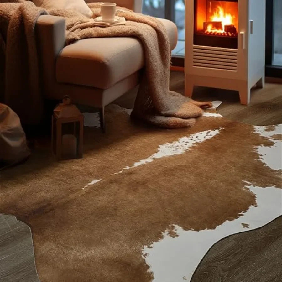 Premium Faux Cowhide Rug Cow Print Western Style Rug For Living Room