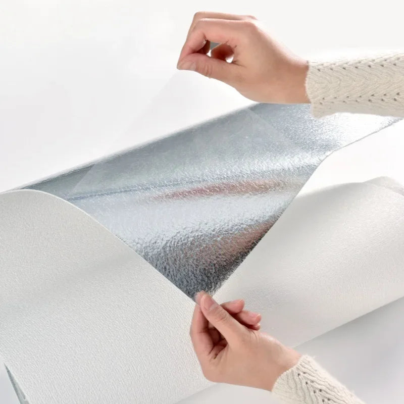 NONECN Linen 3D Foam Wallpaper Self-Adhesive PVC Waterproof Backdrop
