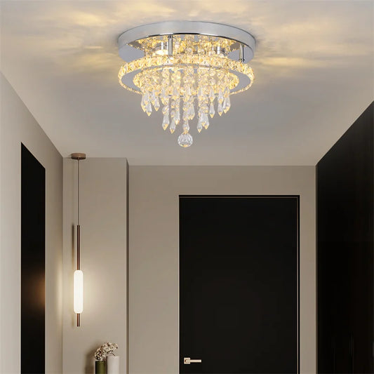 VETRULUS Modern Crystal Ceiling Lamp With Remote Control