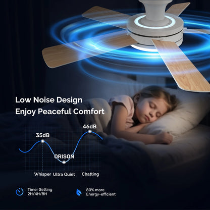 Orison 45 Inch Low Profile Ceiling Fan With Lighting And Remote