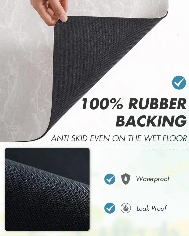 Water Absorbent Coffee Machine Mat With Rubber Backing