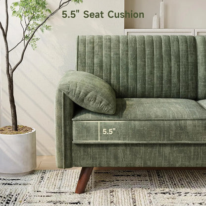 Onbrill Modern Chenille Fabric Loveseat Sofa For Cozy Living Rooms