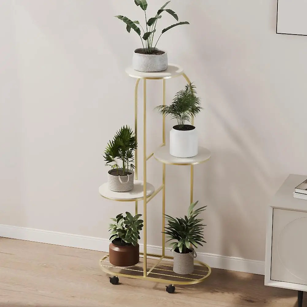 HiMISS 5-Tier Metal Plant Stand Indoor Outdoor Display
