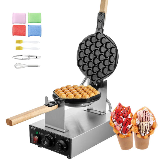 SucceBuy Commercial Egg Bubble Waffle Maker Nonstick Rotatable