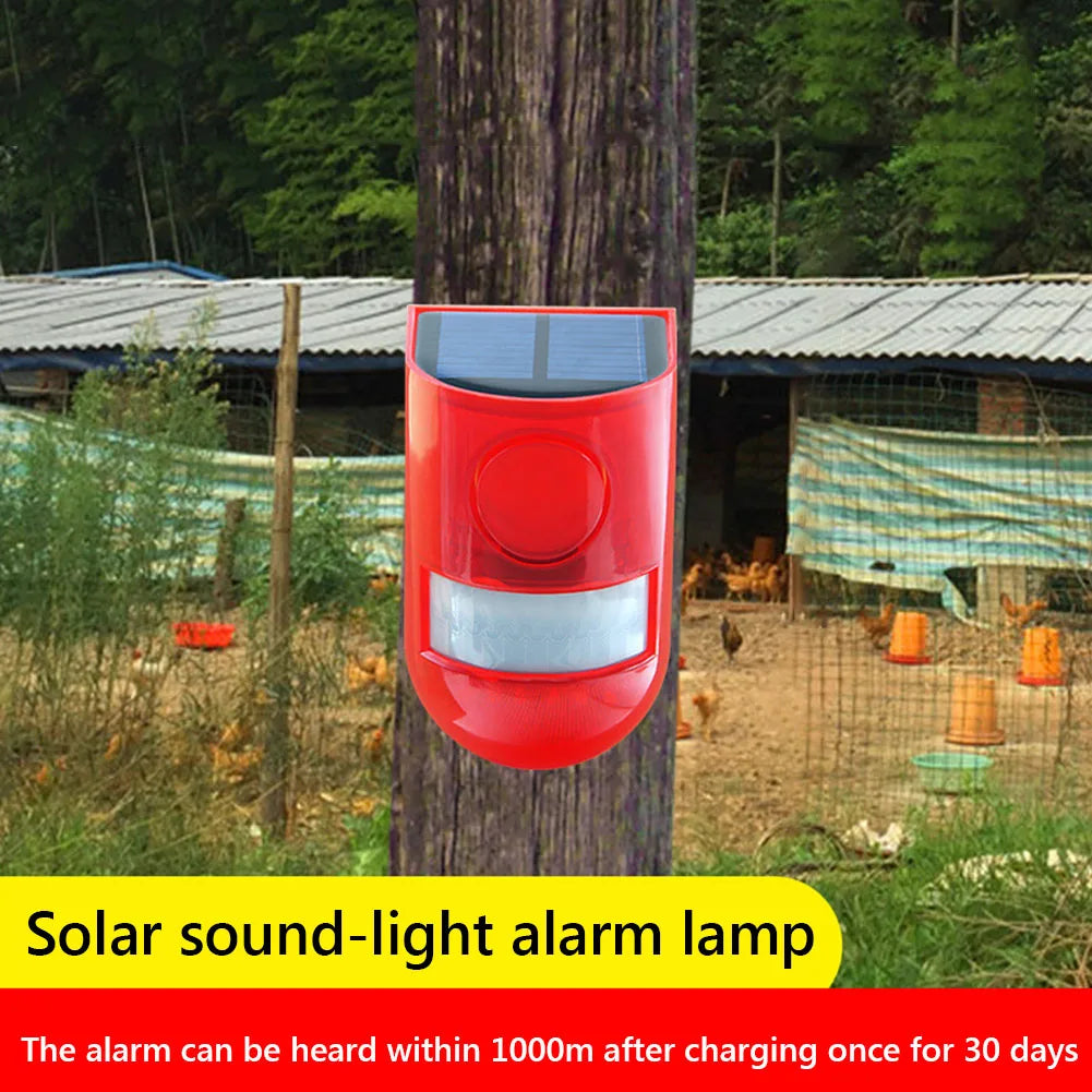 Solar Motion Sensor Alarm Waterproof Outdoor Security With Remote