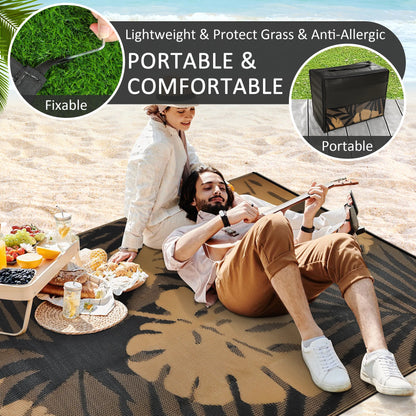 Outdoor Rug Waterproof Recycled Plastic Straw Patio Carpet