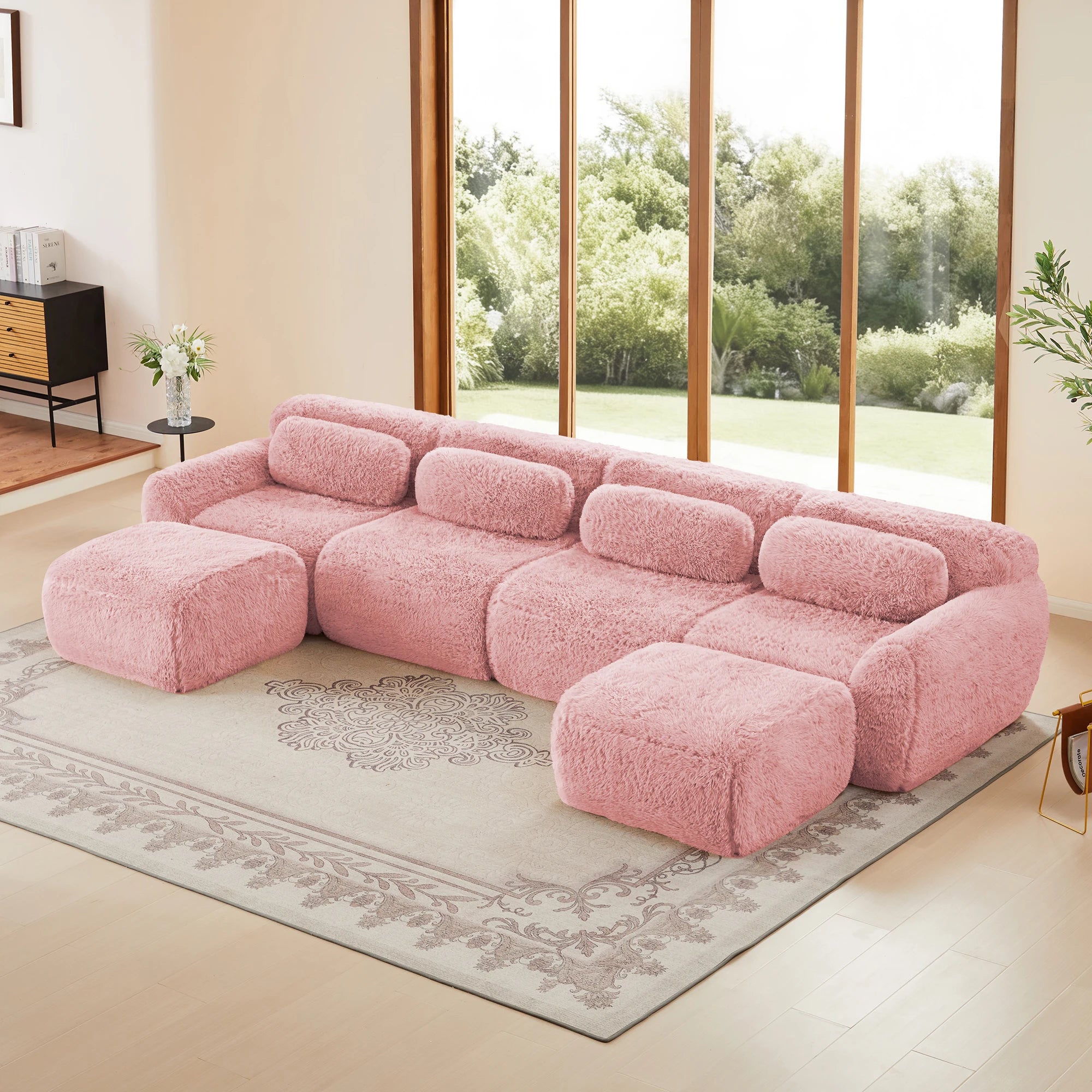 Comfortable U Shaped Modular Sofa With Ergonomic Boneless Design