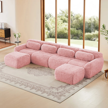 Comfortable U Shaped Modular Sofa With Ergonomic Boneless Design