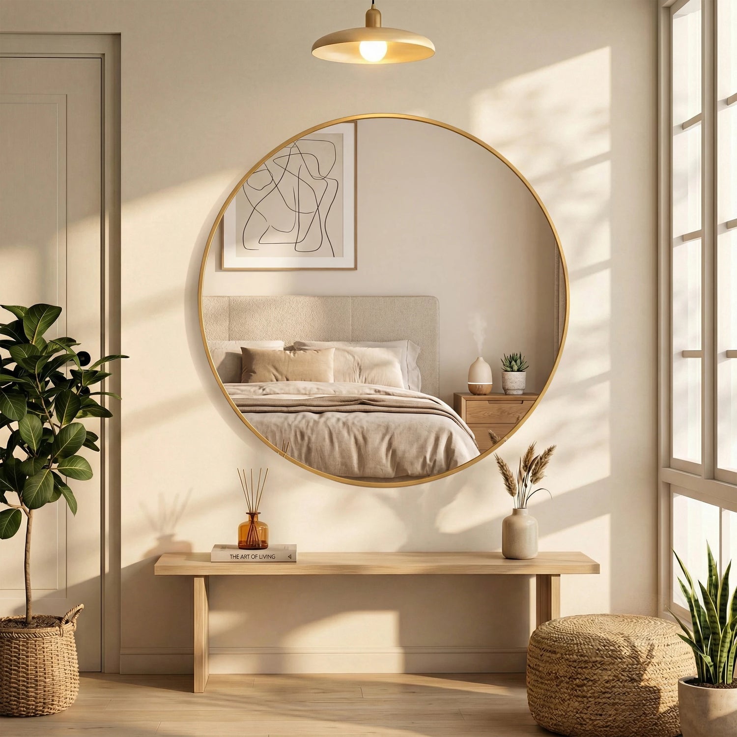 MCQ Round Wall Mirror Shatterproof Bathroom Vanity Mirror