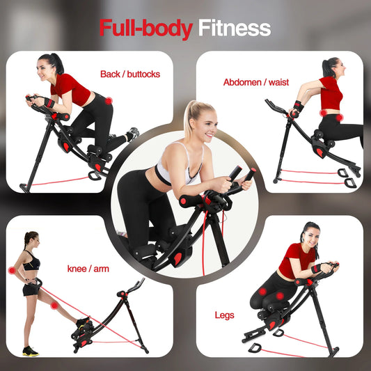 Dual Track Ab Machine With Adjustable Height Ab Cruncher Foldable