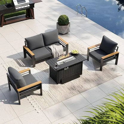 Outdoor Patio Conversation Furniture Set With Coffee Table