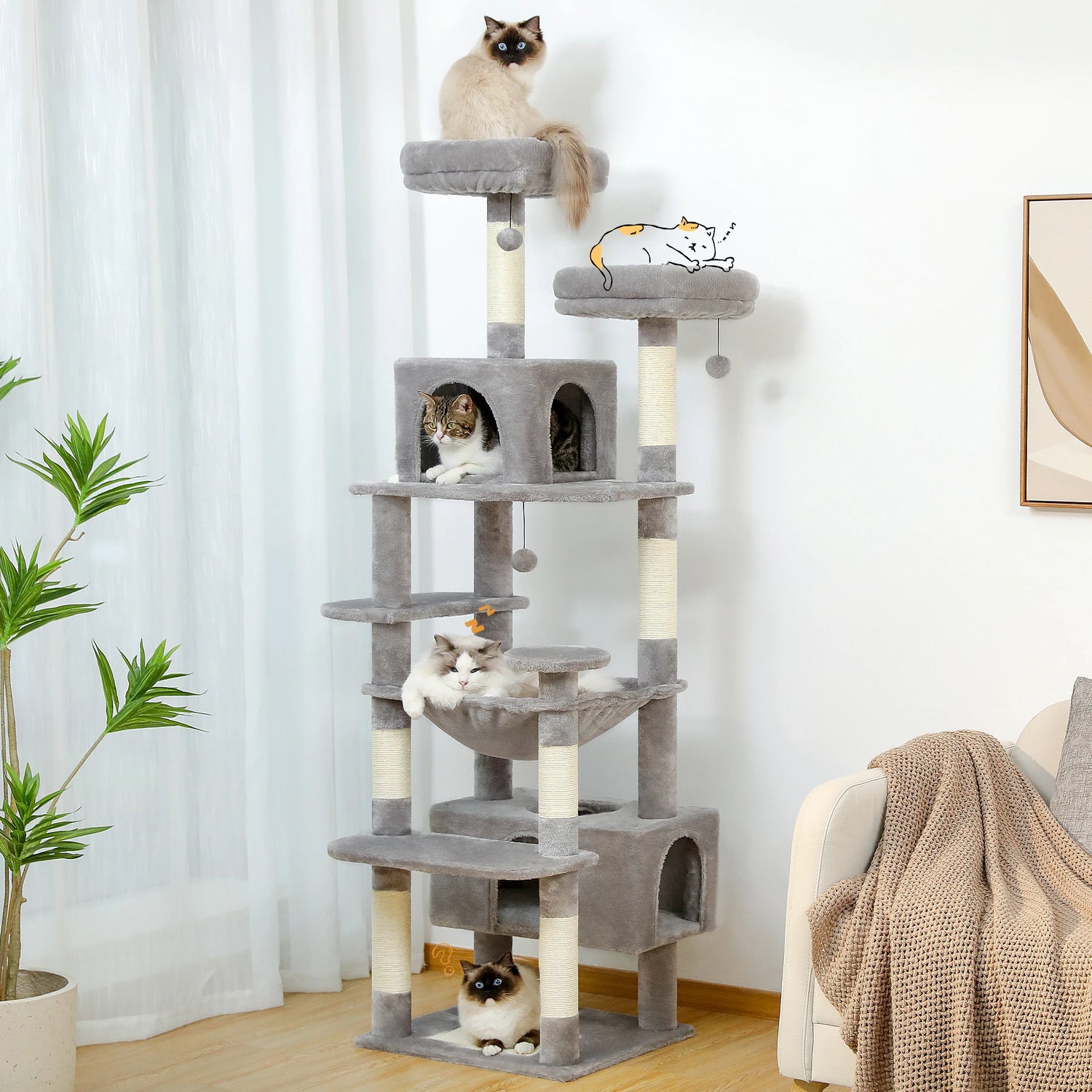 PAWZ Road Large Cat Tree and Tower for Indoor Cats