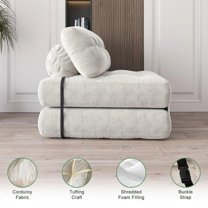 HiMISS Folding Sofa Bed Futon Couch With Pillow Back Support