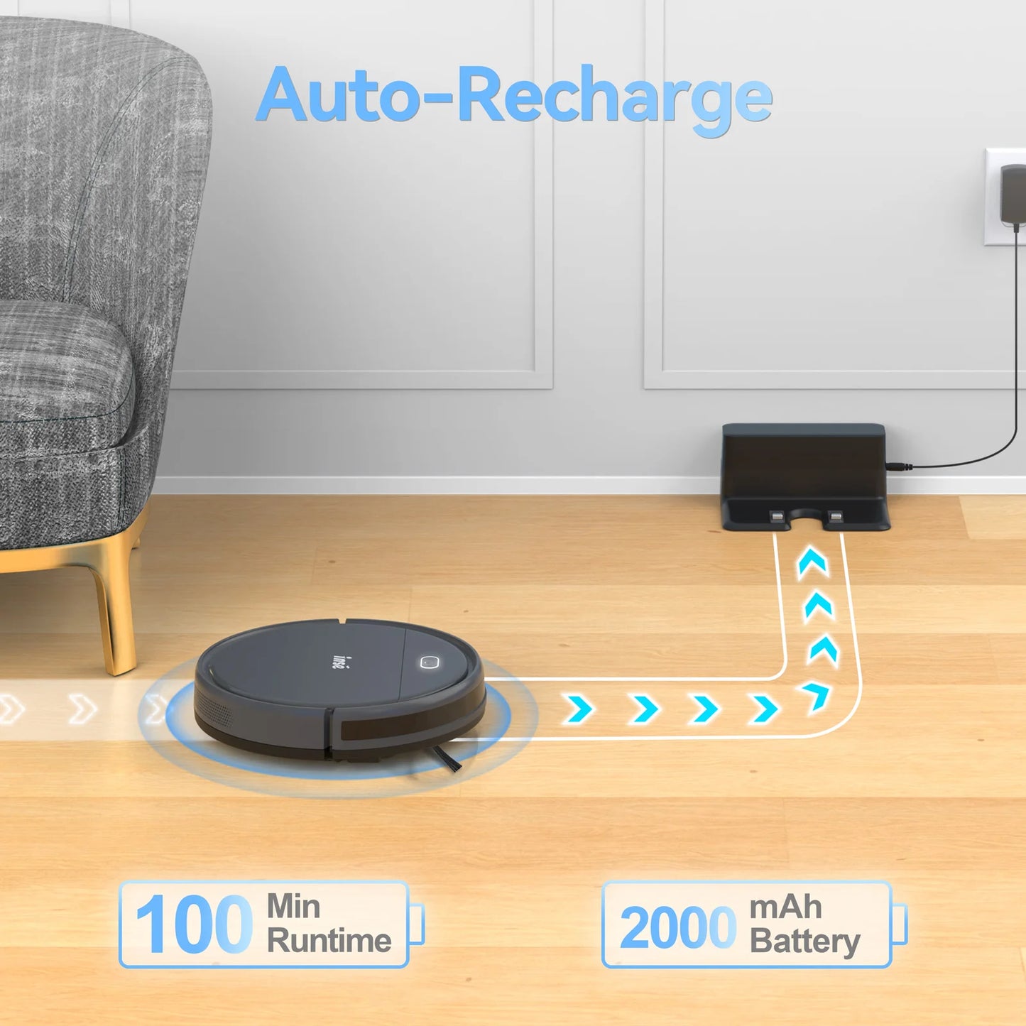 INSE Robot Vacuum Cleaner 3-in-1 Auto Cleaning And 4000Pa Suction