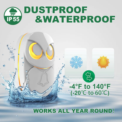 HTZSAFE Wireless Doorbell Chime Long Range 300m Waterproof Outdoor