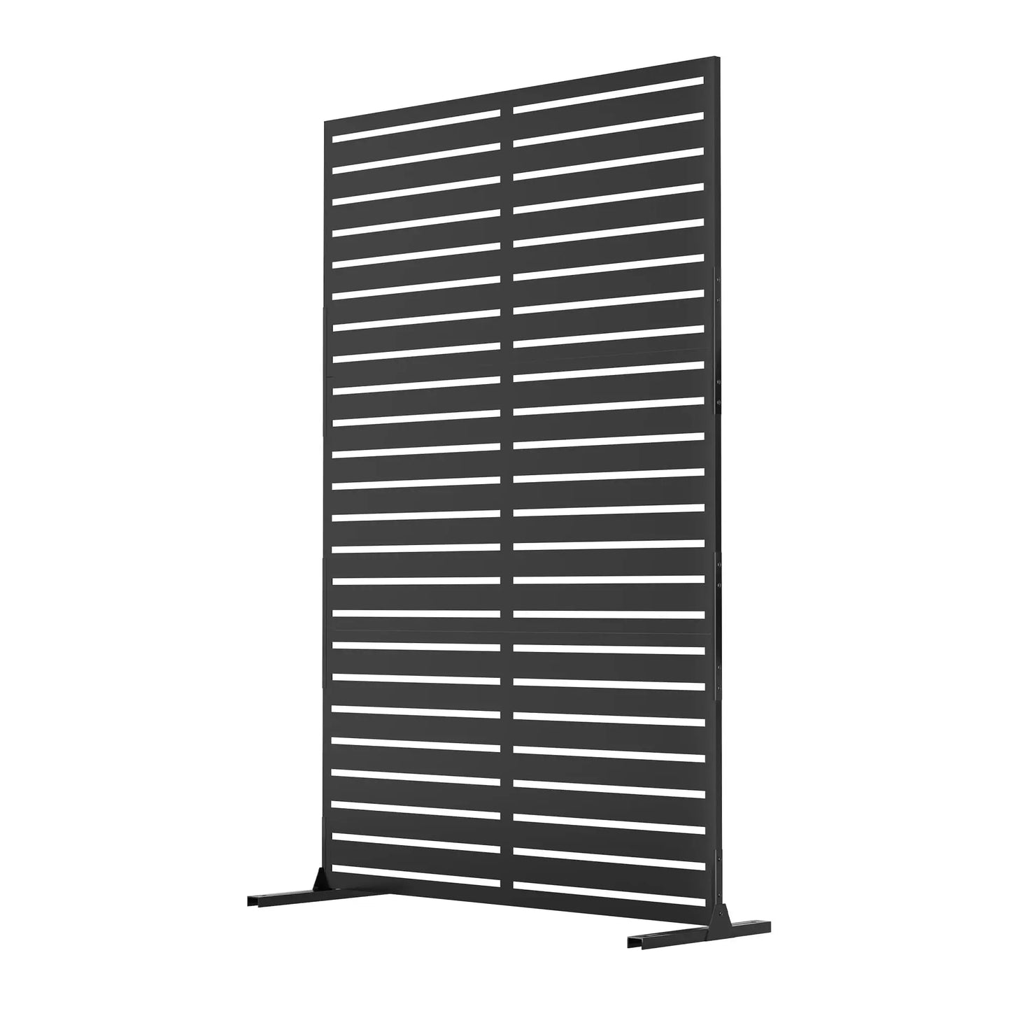 HiMISS Outdoor Metal Privacy Fence Freestanding Screen With Stand
