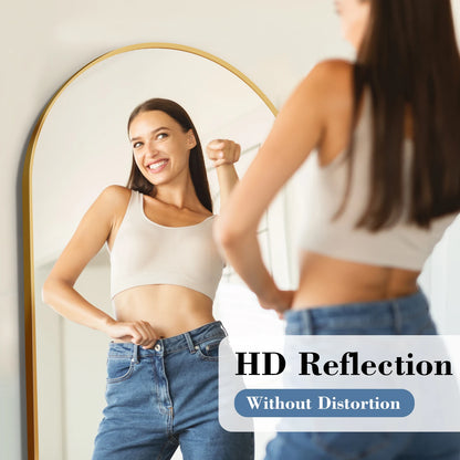 JHK Full Length Mirror With Aluminum Frame Leaning Or Standing