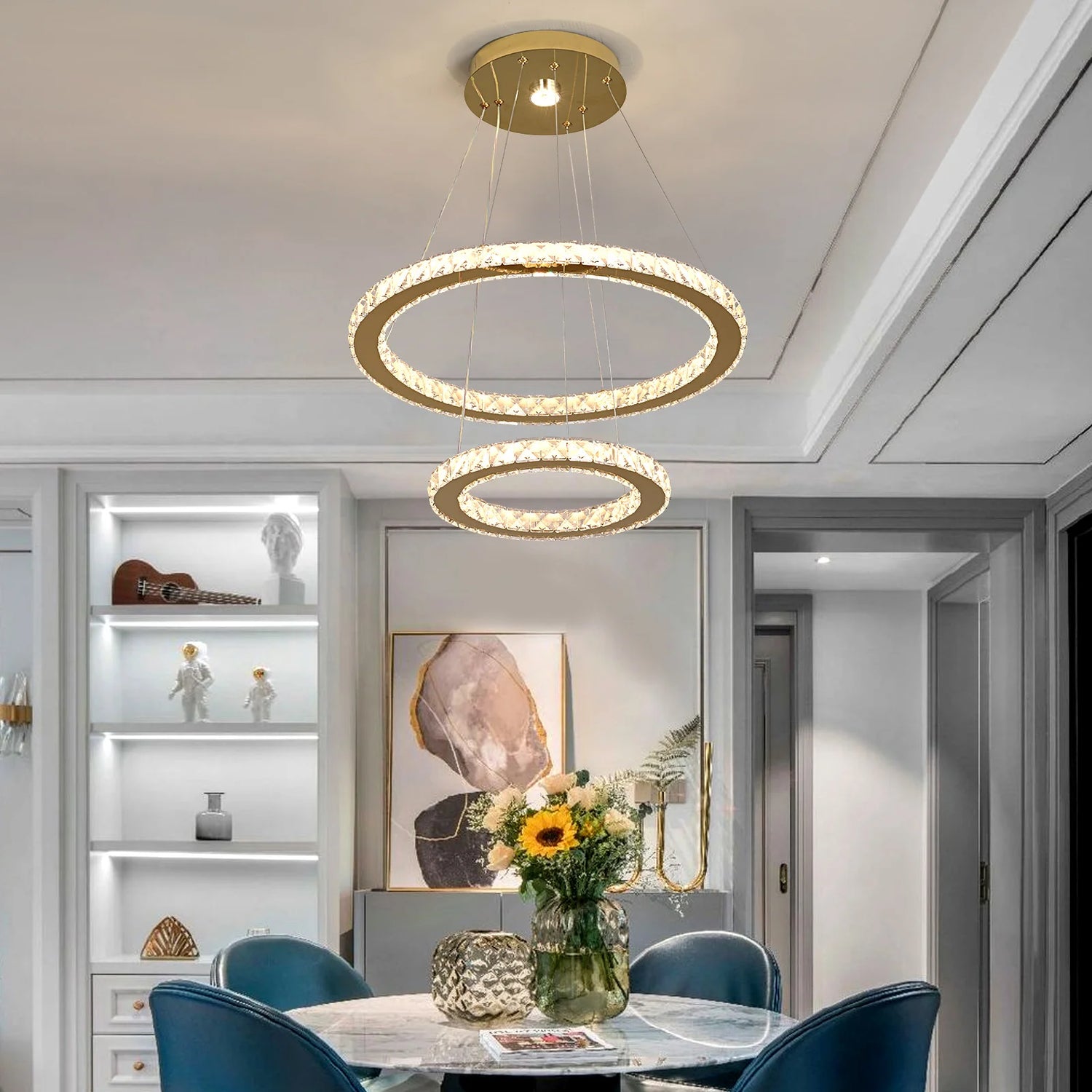 Vinilky Crystal Pendant Ceiling Light Fixture Modern Home Decor