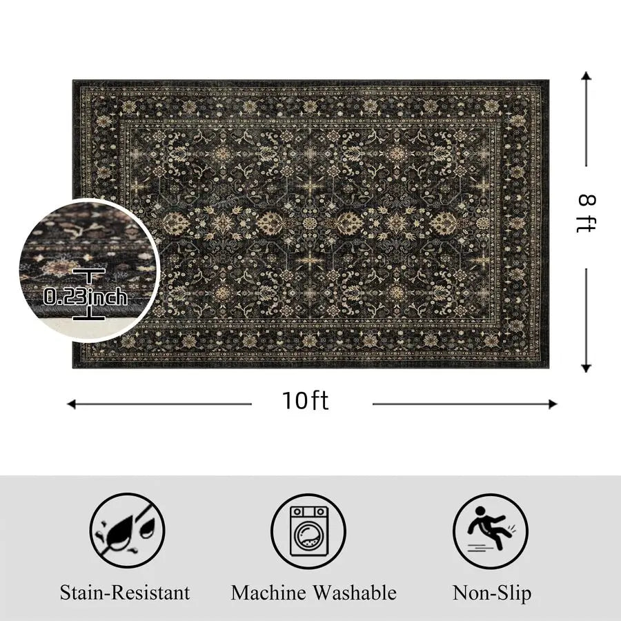 Non Slip Machine Washable Rug Ultra Soft For Living Room