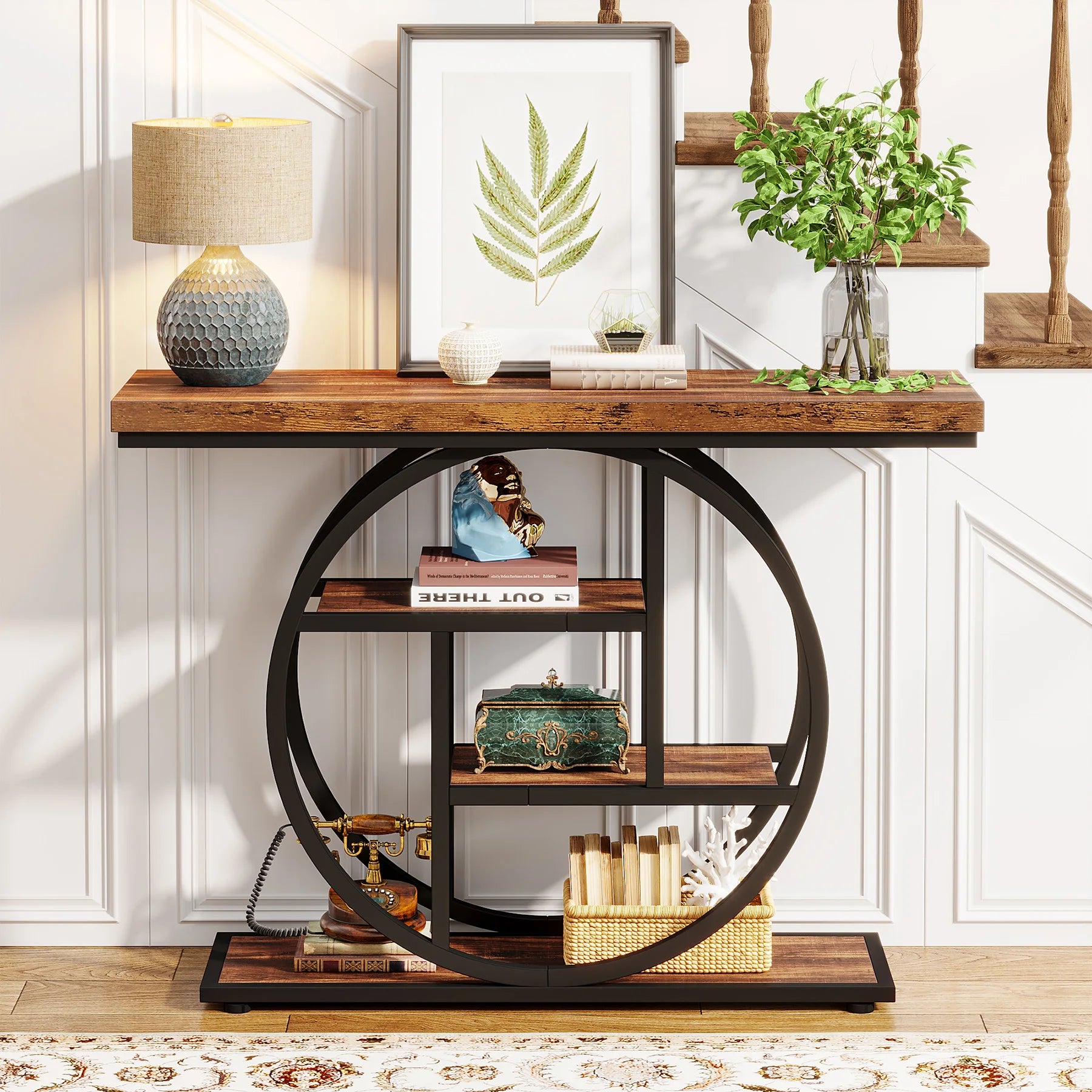 Tribesigns 4-Tier Console Table Industrial Entryway And Living Room