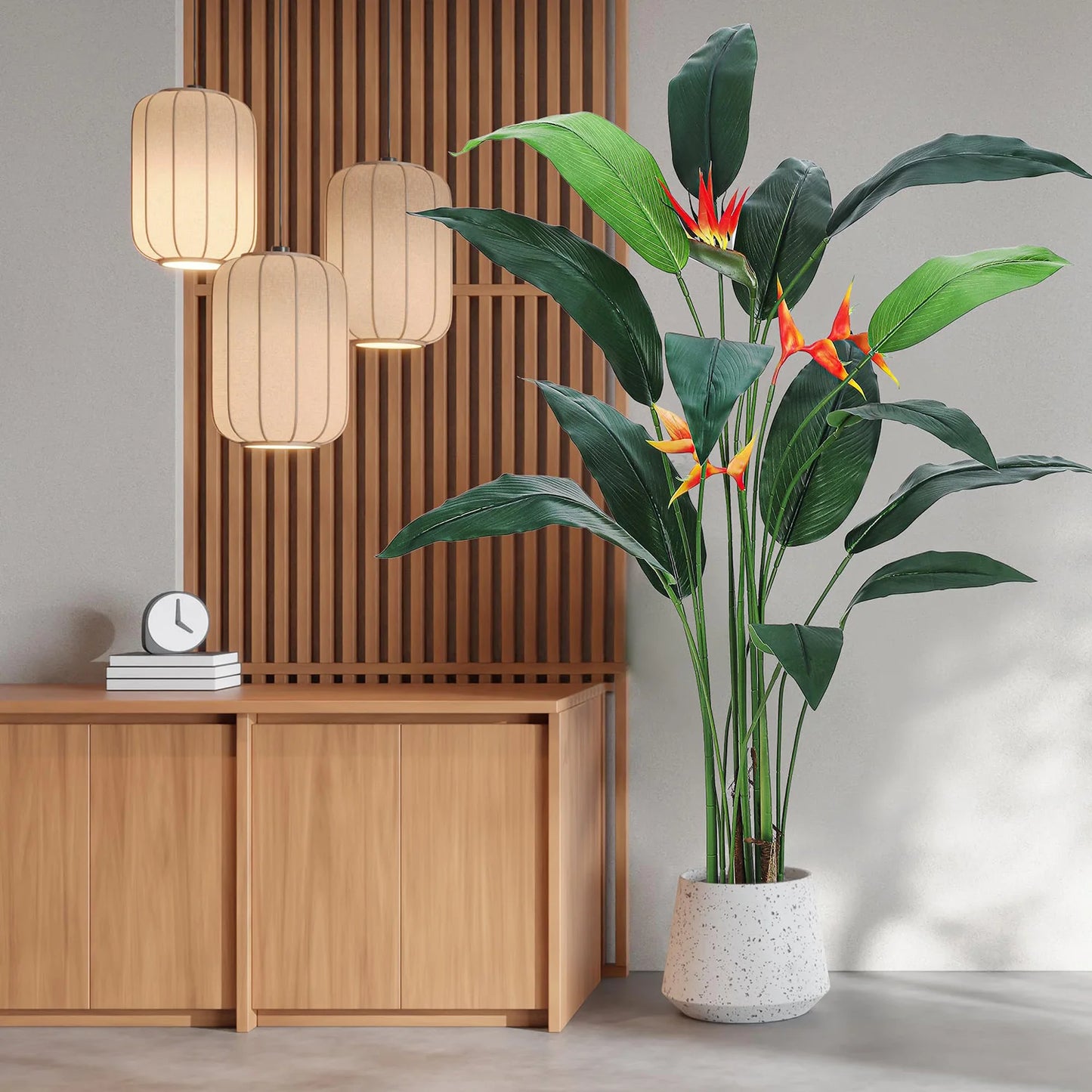 HiMISSCN Bird Of Paradise Artificial Plant 2-Piece Floor Decor