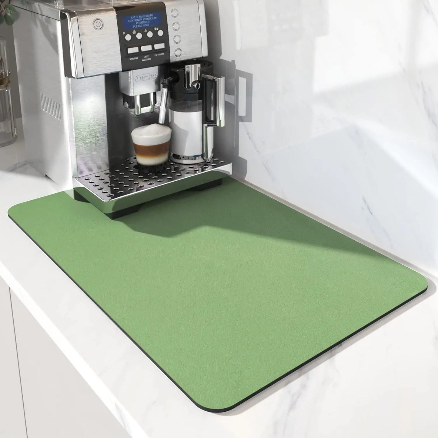 Water Absorbent Coffee Machine Mat With Rubber Backing