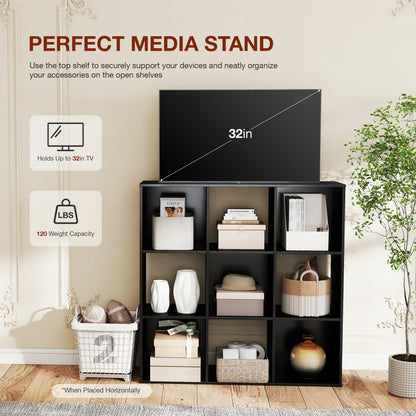 JHK Cube Storage Organizer Wood Shelf Bookcase For Living Room