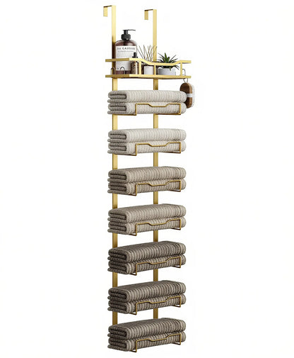 XIUWO 6 Tier Over Door Towel Rack No Drill Organizer