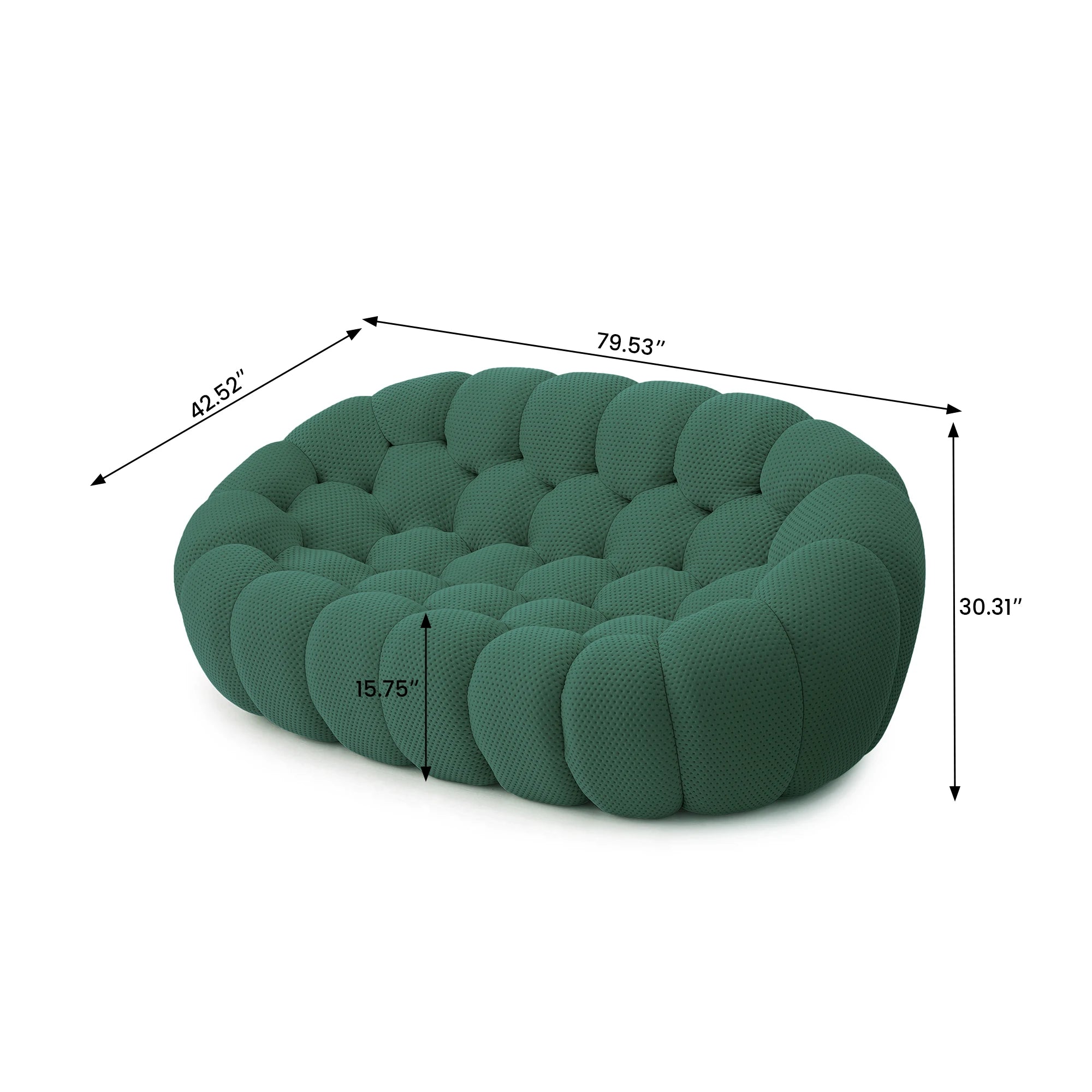 Sdorens Modern Curved Boneless Sofa 3D Knitted Loveseat