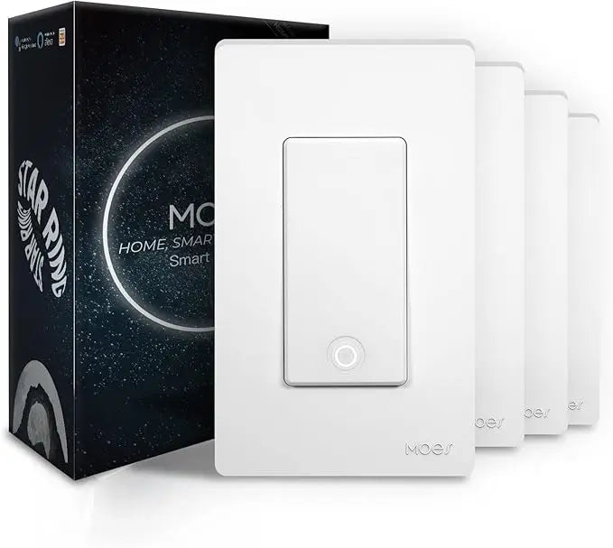 MOES Smart WiFi Push Button Light Switch 3 Way Tuya Voice Control