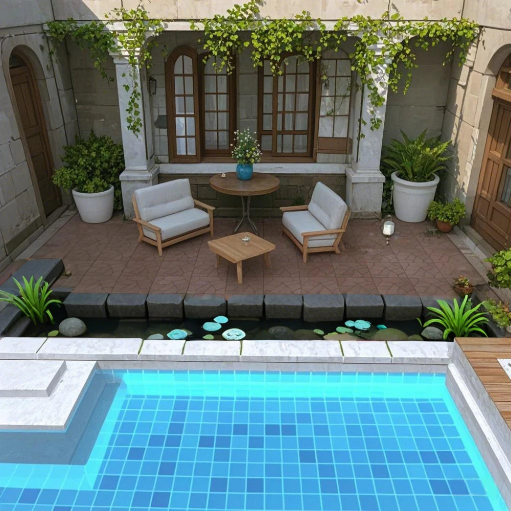 Stone Style Interlocking Patio Deck Tiles For Outdoor And Indoor Use