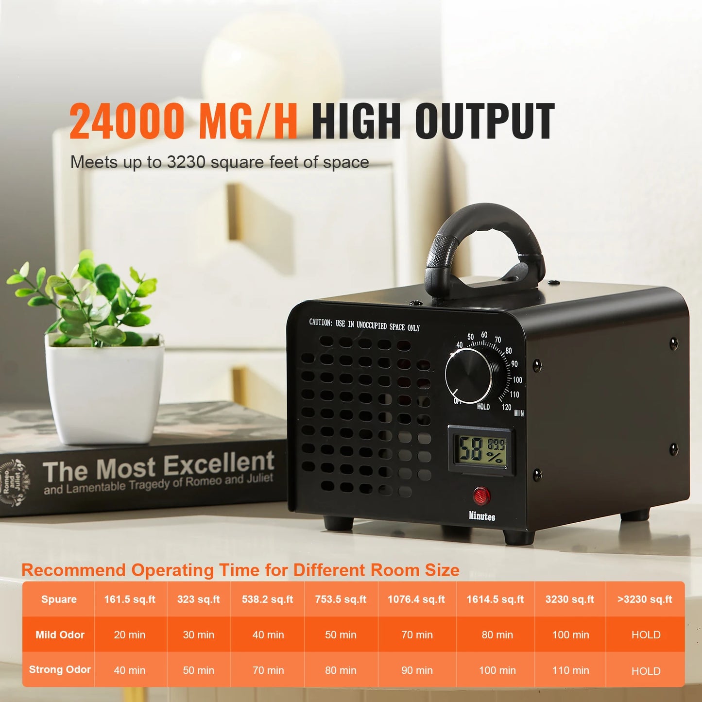 VEVOR Ozone Generator 12000 24000 36000 Mgh Odor Remover