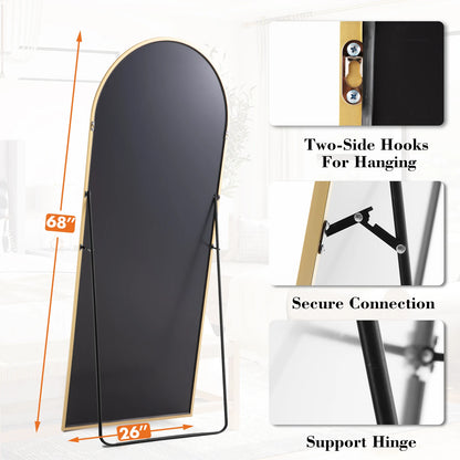 JHK Floor Mirror With Aluminum Frame Wall Mounted Or Stand