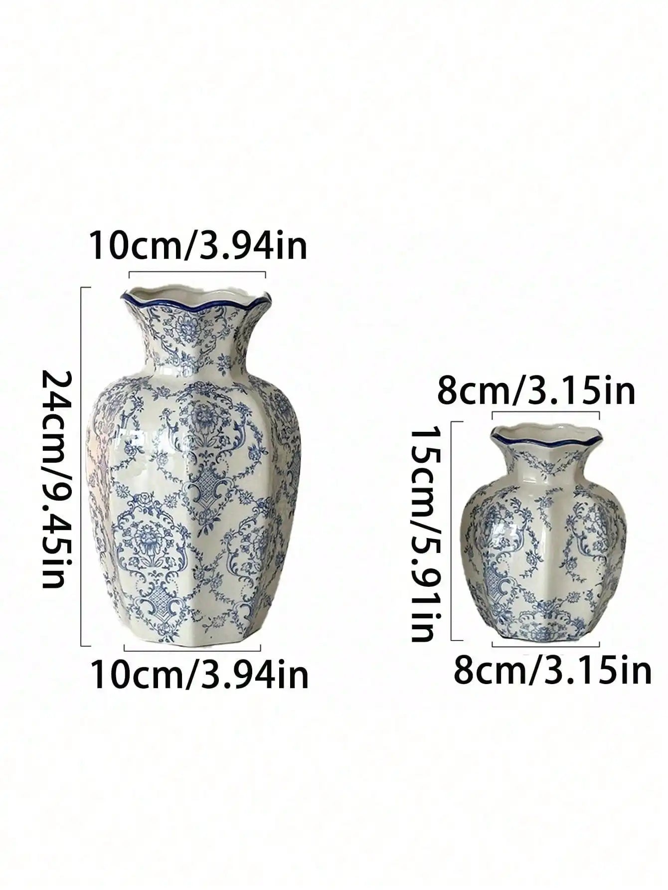 Porcelain Vase Chinese Retro Floral Decor Living Room Office