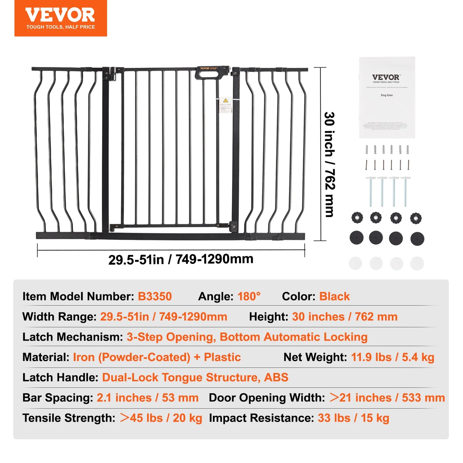 SucceBuy Walk Through Baby And Dog Gate For Home Safety