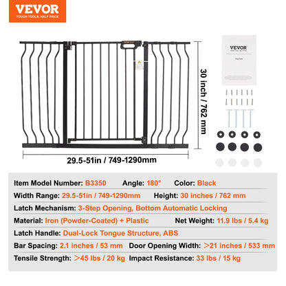 SucceBuy Walk Through Baby And Dog Gate For Home Safety