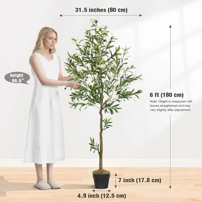 Olitree Artificial Olive Tree With Planter Pot And Realistic Foliage