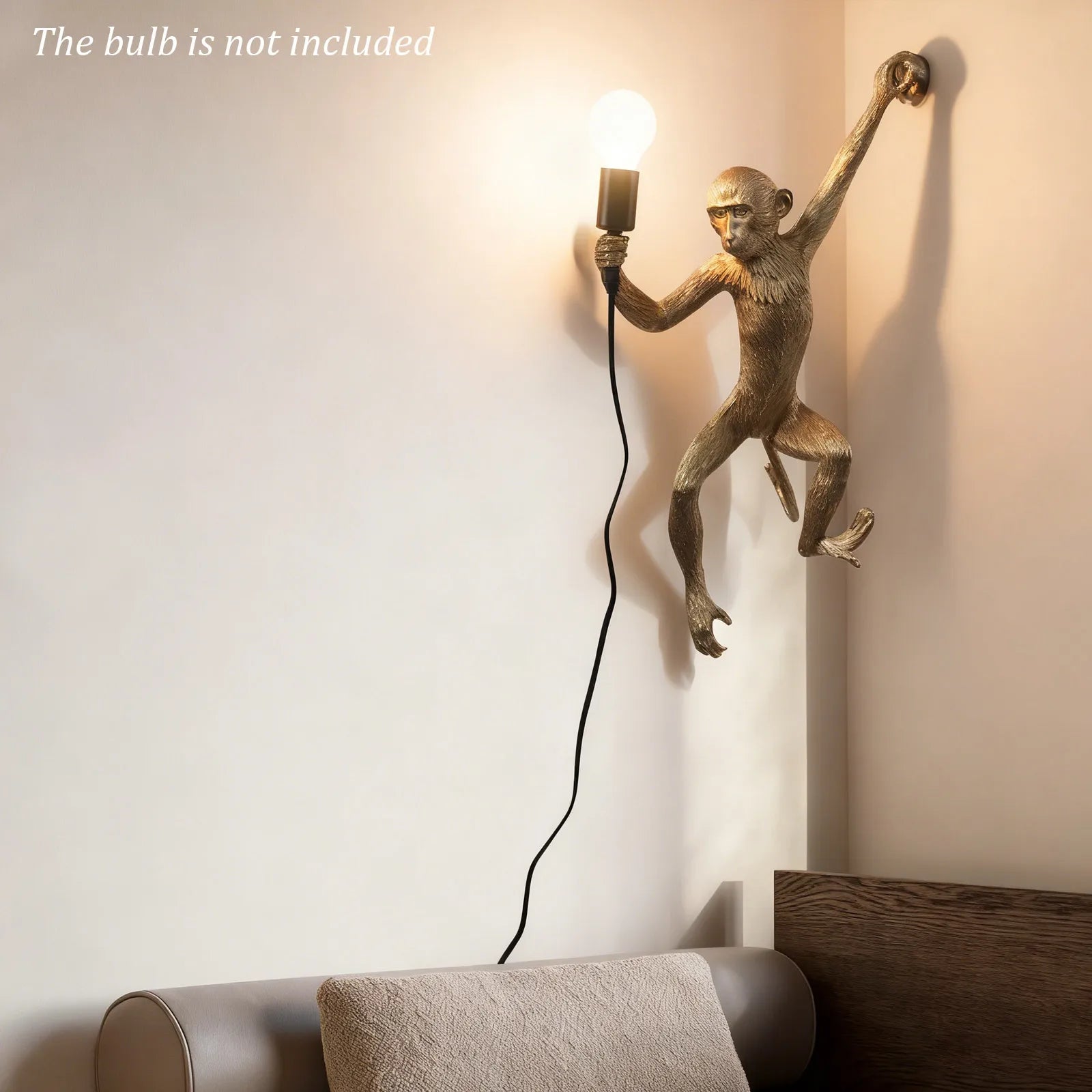 Monkey Shape Bakelite Wall Mount Lamp With E26 Socket