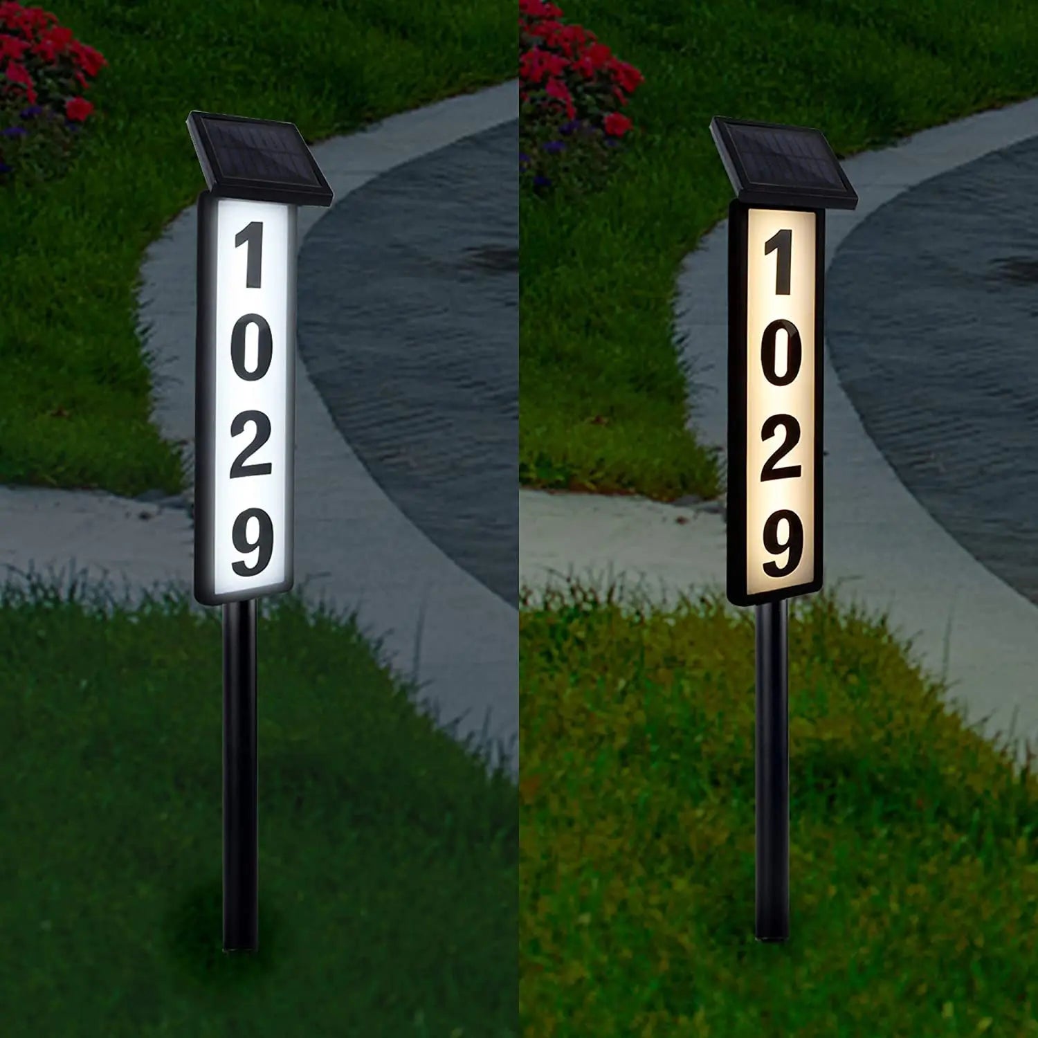 Solar Powered Ground Insert Lawn Light For Outdoor Address Signs